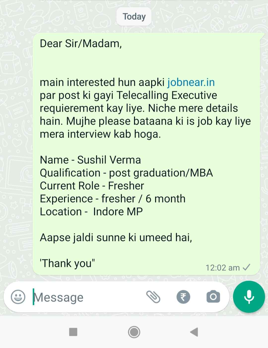 CREDIT CARD job in bhopal